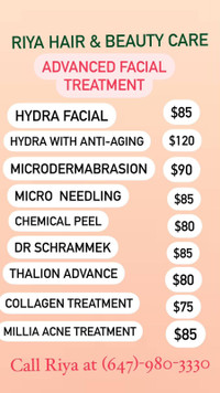 Facial and Advanced Facial Treatments 