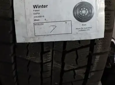 4 winter tires on rims. Good condition Falken 18”