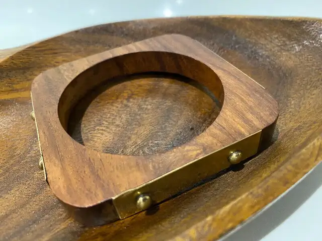 TEAK WOOD AND BRASS UNISEX JEWELRY BANGLE62863733678721122
