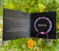 NOGU Rainbow Purple Silver Double Galaxy Glass Bracelet