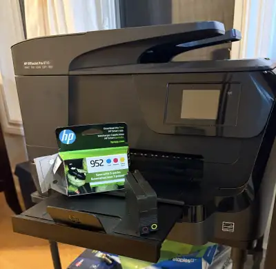 HP 8710 printer with ink, View more