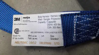 3M Protecta Full Body Safety Harness, Model AB17550C, View more
