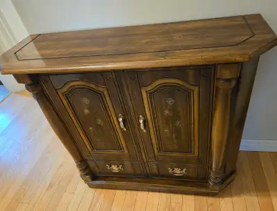 Vintage Entryway Console Table / Hall Cabinet (Slim 12" Depth), View more