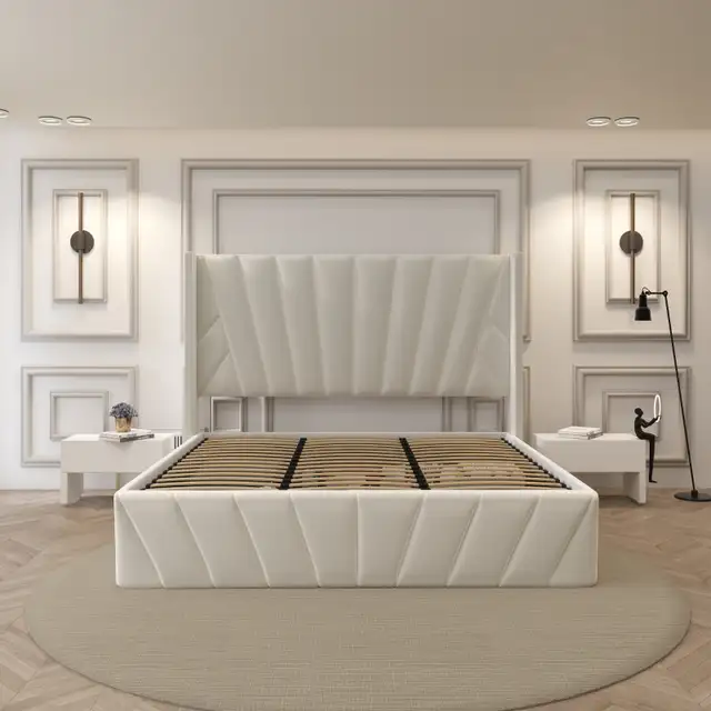  Brand New in Box Queen Size Hydraulic Lift Storage Bed Frame in Beds & Mattresses in Peterborough - Image 4