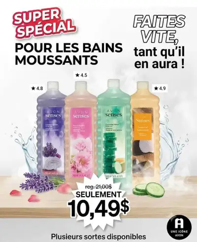 ✨ Bains moussants Avon Senses – Seulement 10,49 $! ✨, View more