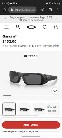 Oakley Gascan Black sunglasses NEW