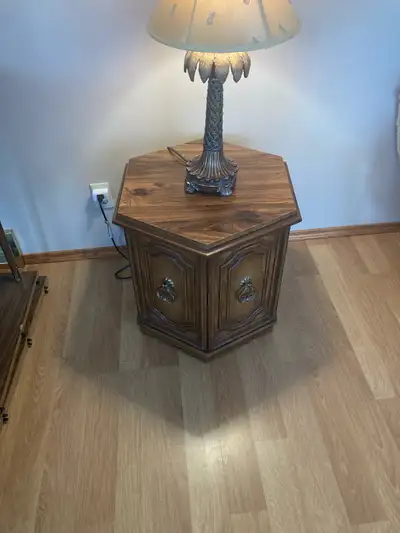 Classic end table with storage. Use it as a mini bar