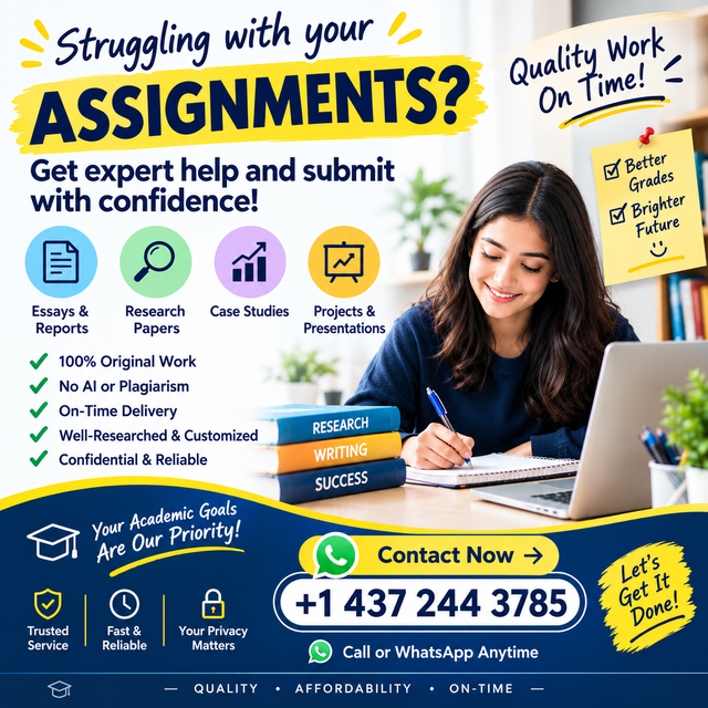 Quality Assignment Help for All Subjects - No plagiarism | No AI