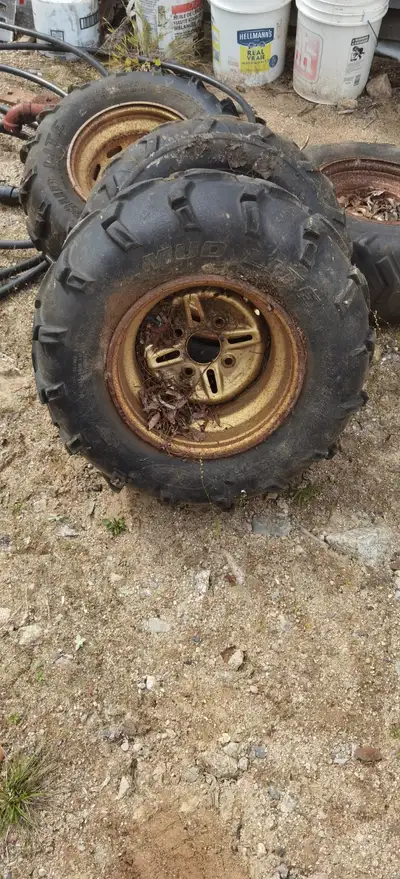 Four steelies, two good tires two poor