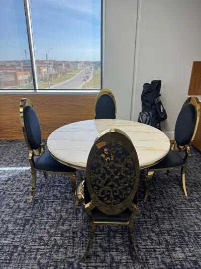 Dining table set with 4 chairs, View more