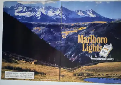 1995 Marlboro Lights Cigarettes Original 2 Pg Ad, View more
