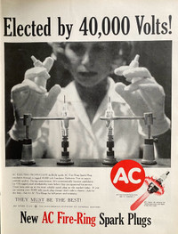 1960 AC Fire-Ring Spark Plugs Original Ad 