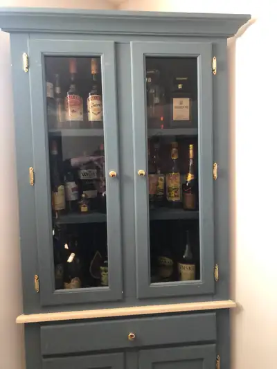 Blue Corner Cabinet & Hutch, View more