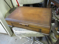 1950s SOLID WALNUT FLIP TOP CUTLERY BOX $30. HOME DECOR