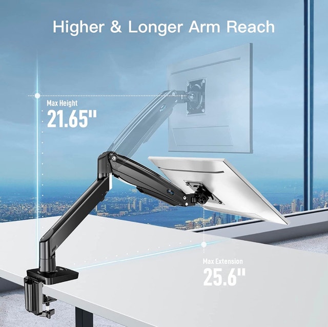 Single Monitor Arm, Huanuo HNSS7, Gas Spring Monitor Mount Stand