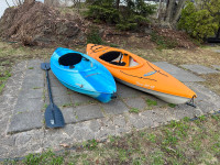2 kayaks pélican 10 et 8pi avec pagaie