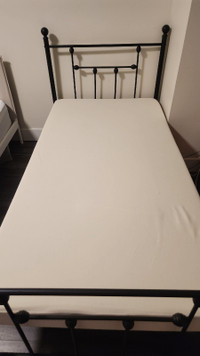 Twin bed - metal frame with Mattress