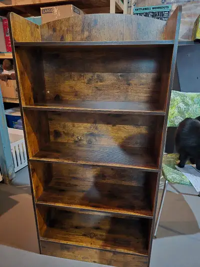$100 OBO. PICK UP ONLY + CASH ONLY! nice wooden shelf i got off amazon. it's already put together mi...
