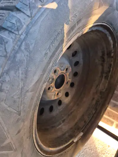 I am selling a set of four used winter tires, size 225/65R17 102S, mounted on steel rims. These tire...