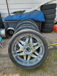 24 inch chrome rims and tires