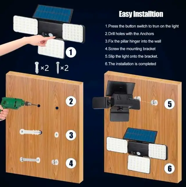 BNIB** Solar Lights Outdoor Motion Sensor Romote 90LED in Outdoor Lighting in Mississauga / Peel Region - Image 5