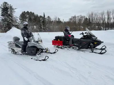 Package deal- 2 sleds and trailer, 2026 Trail passes. 2024 Skidoo Expedition 900 ACE Turbo only 2700...