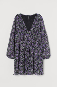 Purple Floral H&M Dress (M-L) *New!