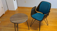 Crate and Barrel Accent Chair and Round Table