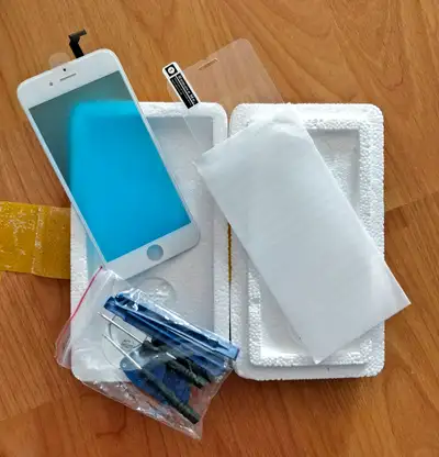 * Je parle français * 1x Touch screen (no LCD) + 1x Tempered Glass protector + Tools, for iPhone 6....
