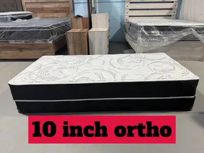 This is a brand new 10-inch ortho mattress designed for optimal support and comfort, ensuring a rest...