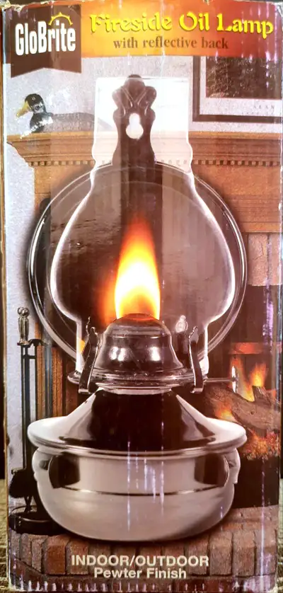 Oil Lamp with reflective back for Indoor/Outdoor Use, View more
