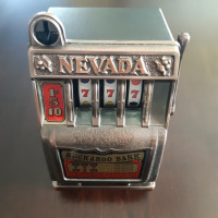 Vintage Nevada Buckaroo Slot Machine Bank