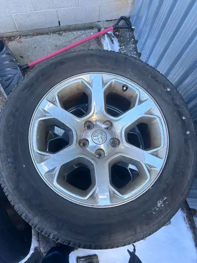 4 pack rims and tires for sale used on 2015 Dodge ram 1500. Sold the vehicle with the winter rims on...