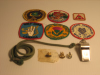VINTAGE BOY SCOUTS WOLF CUBS PINS BADGES WHISTLE