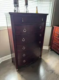 7 Pc Bedroom Set with A King Size Bed Rosewood Color