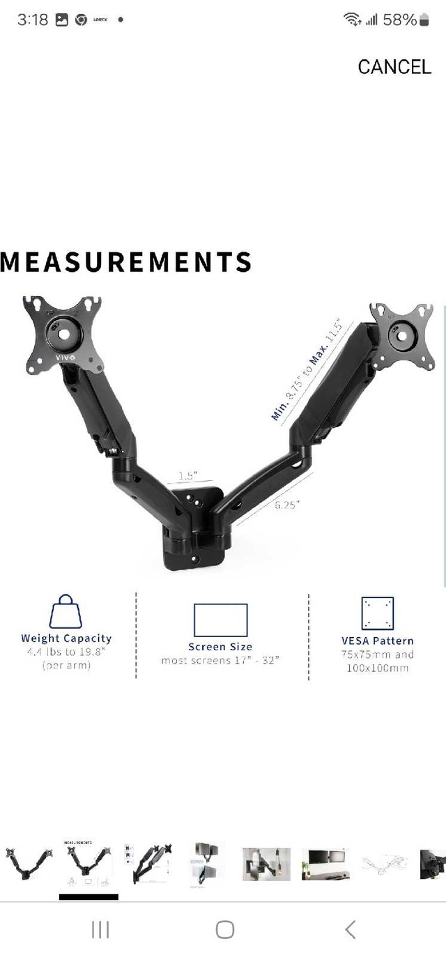 Dual Monitor Mount in Monitors in St. Catharines - Image 2