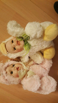 Vtg Geppeddo Cuddle Kids Plush Doll Porcelain