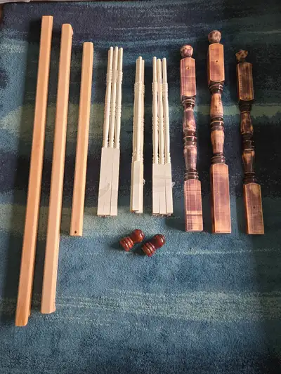 Indoor Stair Hand Rails, Spindles and 3 Newel Posts – Solid Wood, View more