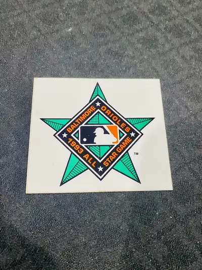 1993 All-Star Game Sticker - Baltimore Orioles - roughly 2"x2" If ad is still up then item is availa...