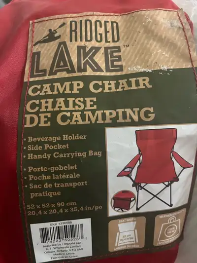 Have 2: Ridged Lake Camp Chair, View more