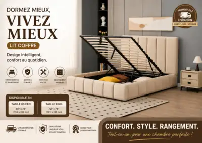 Lit Coffre Moderne – Confort & Rangement Élégant, View more