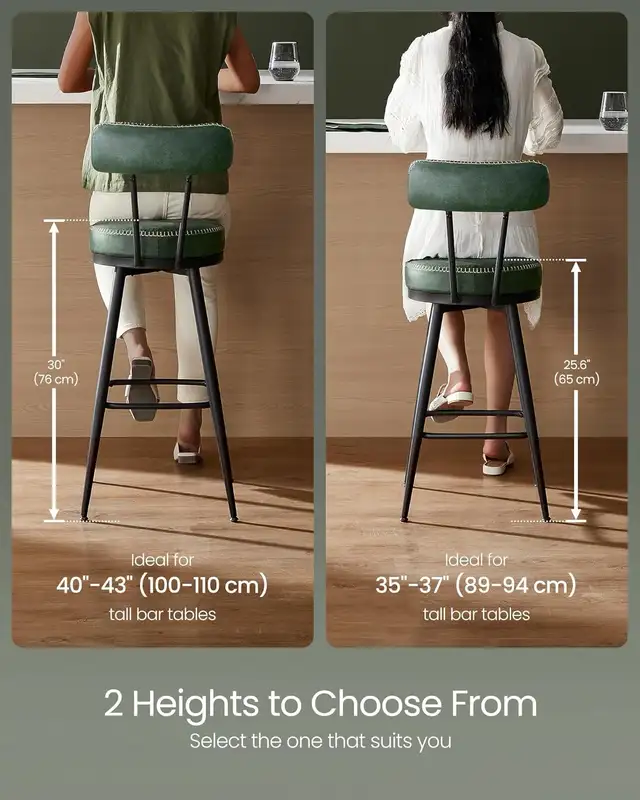 Swivel Counter Bar Stools with Backs, Synthetic Leather with Sti in Chairs & Recliners in Markham / York Region - Image 4