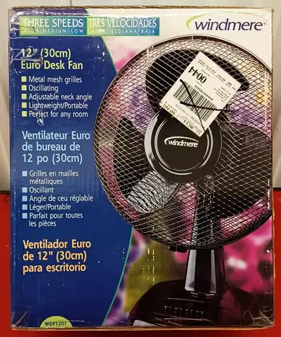 12 Inch Oscillating Desk Fan New In Box, View more
