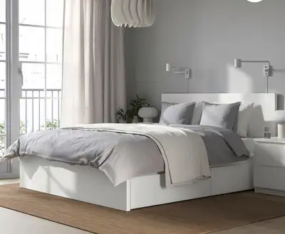 Ikea white malm doubke/full storage bed  + free deliv, View more