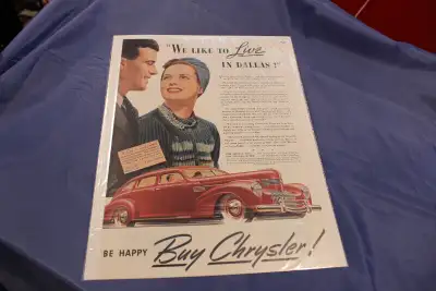1939 Chrysler Royal Sedan Dallas Original Ad, View more