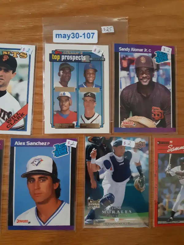 Baseball rookie lot Cordero Chipper Franco Sosa Morales Sanchez63234884912899122
