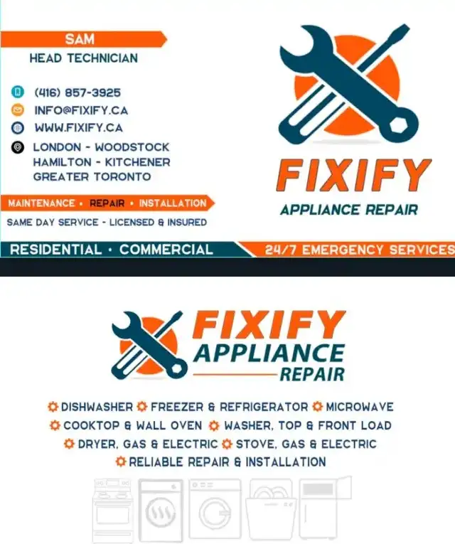 Fixify Appliance Fridge Freezer DishWasher  Dryer Oven Repair62863724425602122
