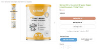 Sprout Organic  baby formula  plant based NEW 3 BOXES