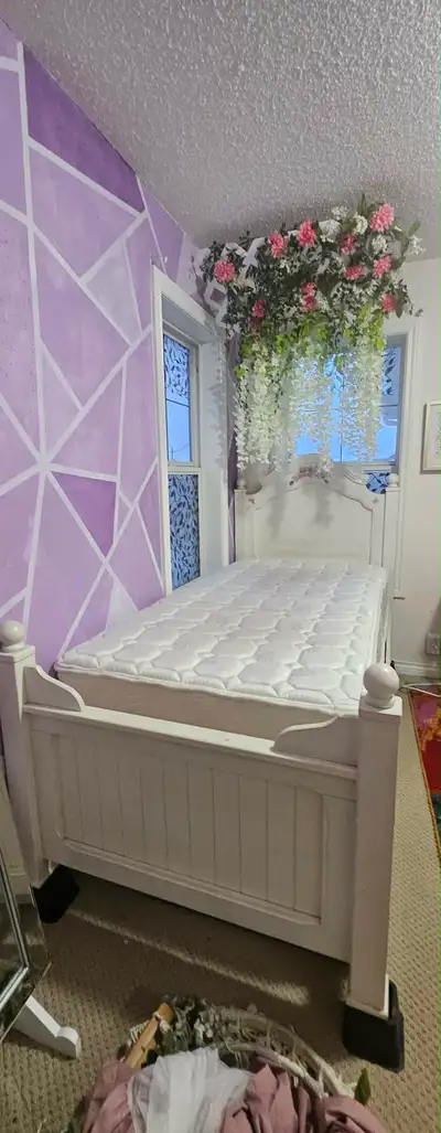 beautiful white wooden double bed with storage Evanston drawer , View more