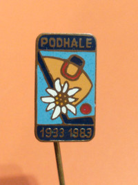 1983 Podhale Polish hockey club 50th anniversary lapel pin